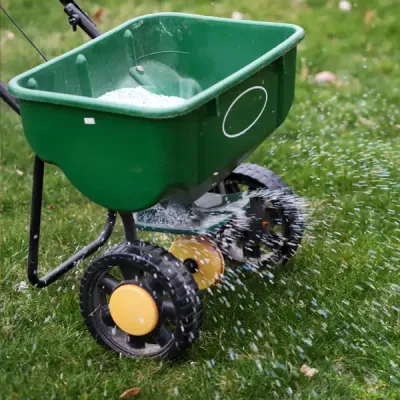 fertilizing lawn